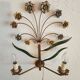 XL Vintage Mid-Century handmade 2 light bouquet wall lamp Italy 1950-1970