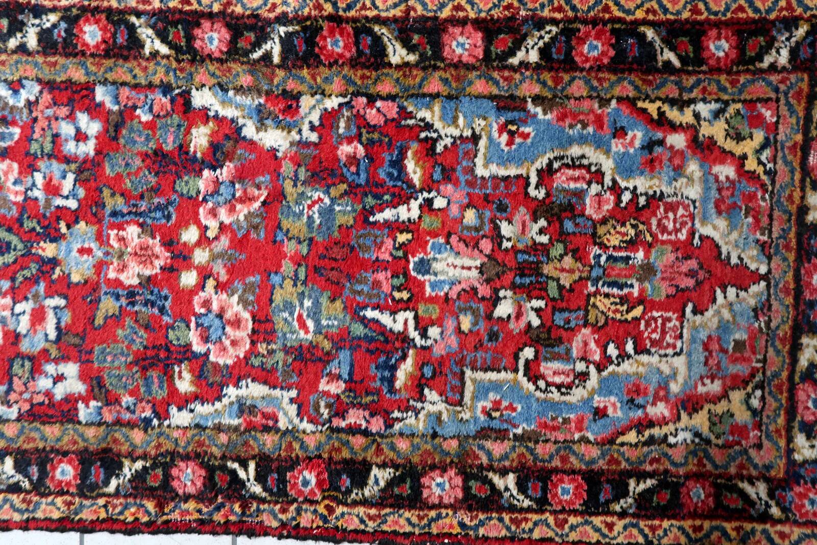 Antique Persian Hamadan runner 75 cm x 315 cm 1920s - 1C1233
