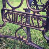 Established solid wood and cast iron console