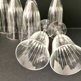 6 chiseled glass champagne flutes
