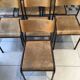 Set of 7 curved back school chairs