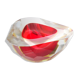 Murano crystal pocket emptier or ashtray – ruby red and faceted