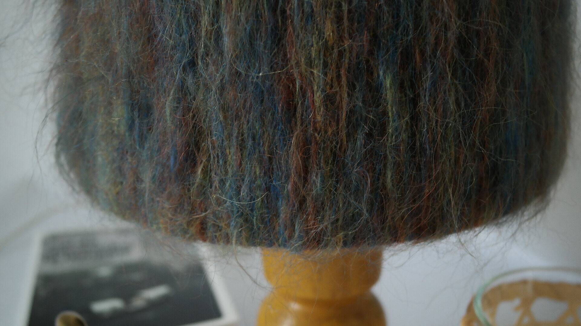 Vintage handmade wool hat lamp
