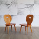 Set of 2 low pine chairs by Carl Malmsten for Svensk Fur 1950
