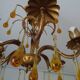 Murano glass and gilded metal drop chandelier, 1950s-1960s