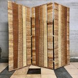 Vintage screen in straw and braided rope