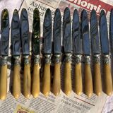 Set of 12 Antique Art Nouveau Table Knives - Tableware