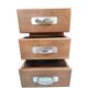 Large modernist minister's desk in solid lemon wood with 7 drawers.