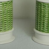 Pair of legs of ceramic lamp basketry italy vintage