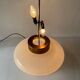 Large table lamp or floor lamp in opal glass and brass body, 1960s, Italy.