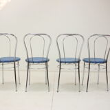 1980s Set of Four Chrome Dining Chairs, Italy