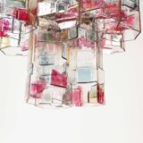 Muranoglass and brass chandelier attributed to Poliarte