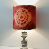 Vintage living room lamp pewter base, Italy 60s