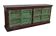 Long wooden sideboard with old green doors