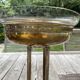 Ancien Centre de Table coupe à fruit laiton doré coupe en verre ciselé fin
