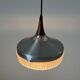 Crystal glass ceiling light with a metal frame and wood details, 1960s, Germany.