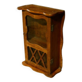 Old brown wall showcase 1950s old teak wood india