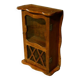 Old brown wall showcase 1950s old teak wood india