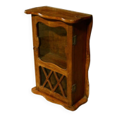 Old brown wall showcase 1950s old teak wood india