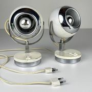 Lampes de bureau blanches du milieu du siècle, années 1960, ensemble de 2