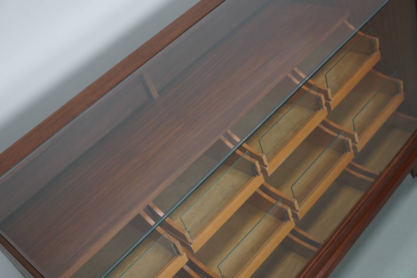 Vintage oak haberdashery cabinet or shop counter, 1950/60