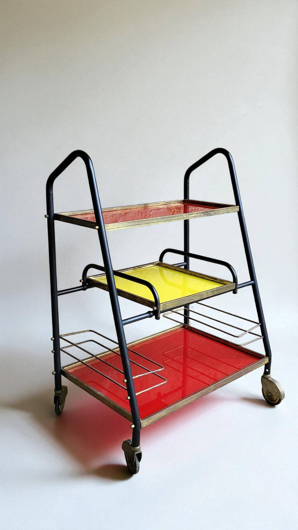 Vintage Bar Serving 1960's Red & Yellow