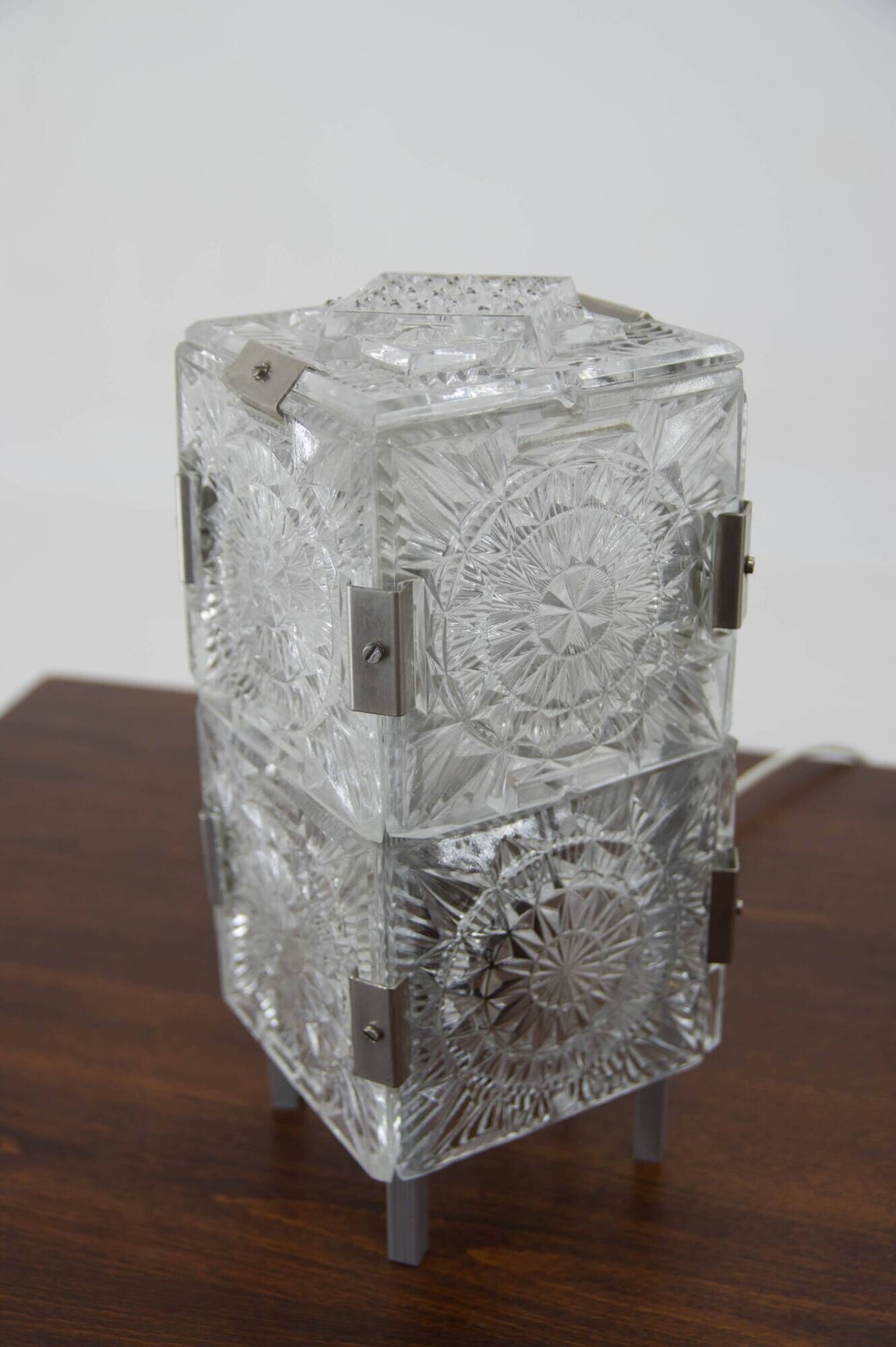 Mid-Century Glass Table Lamp by Kamenicky Senov, 1970s