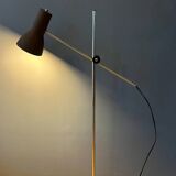 Lampadaire marron réglable du milieu du siècle