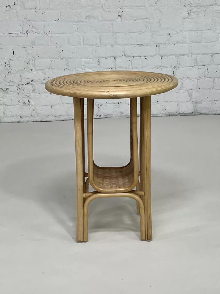 Rattan side table