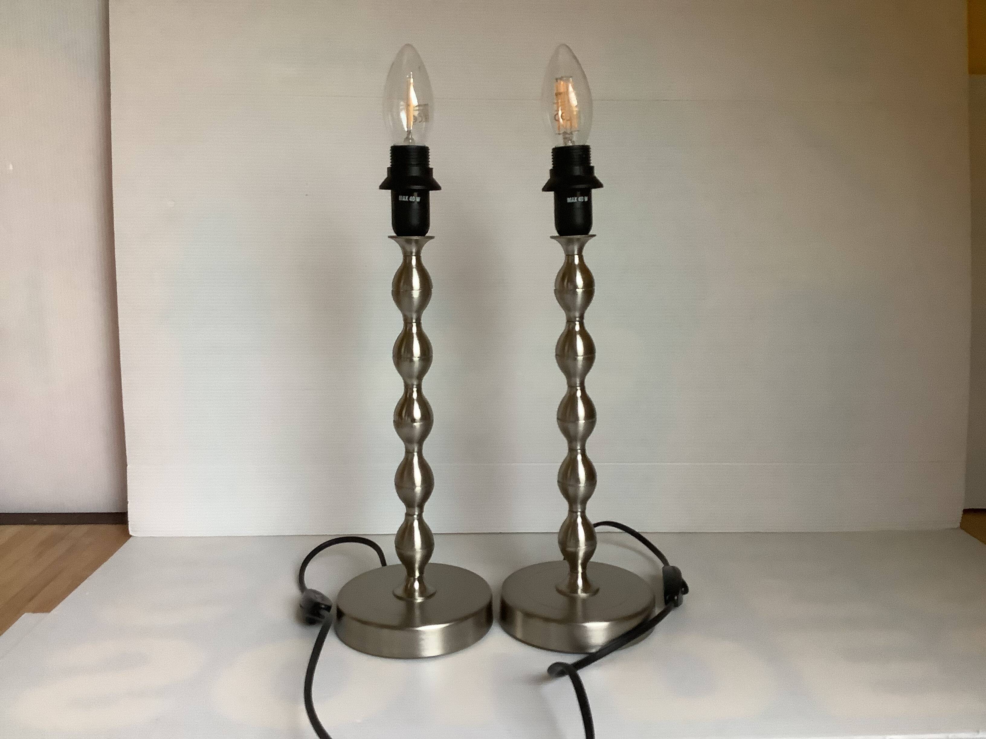 Pair of Maria Vinka silver steel lamps