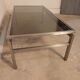 Table basse design vintage verre fumé