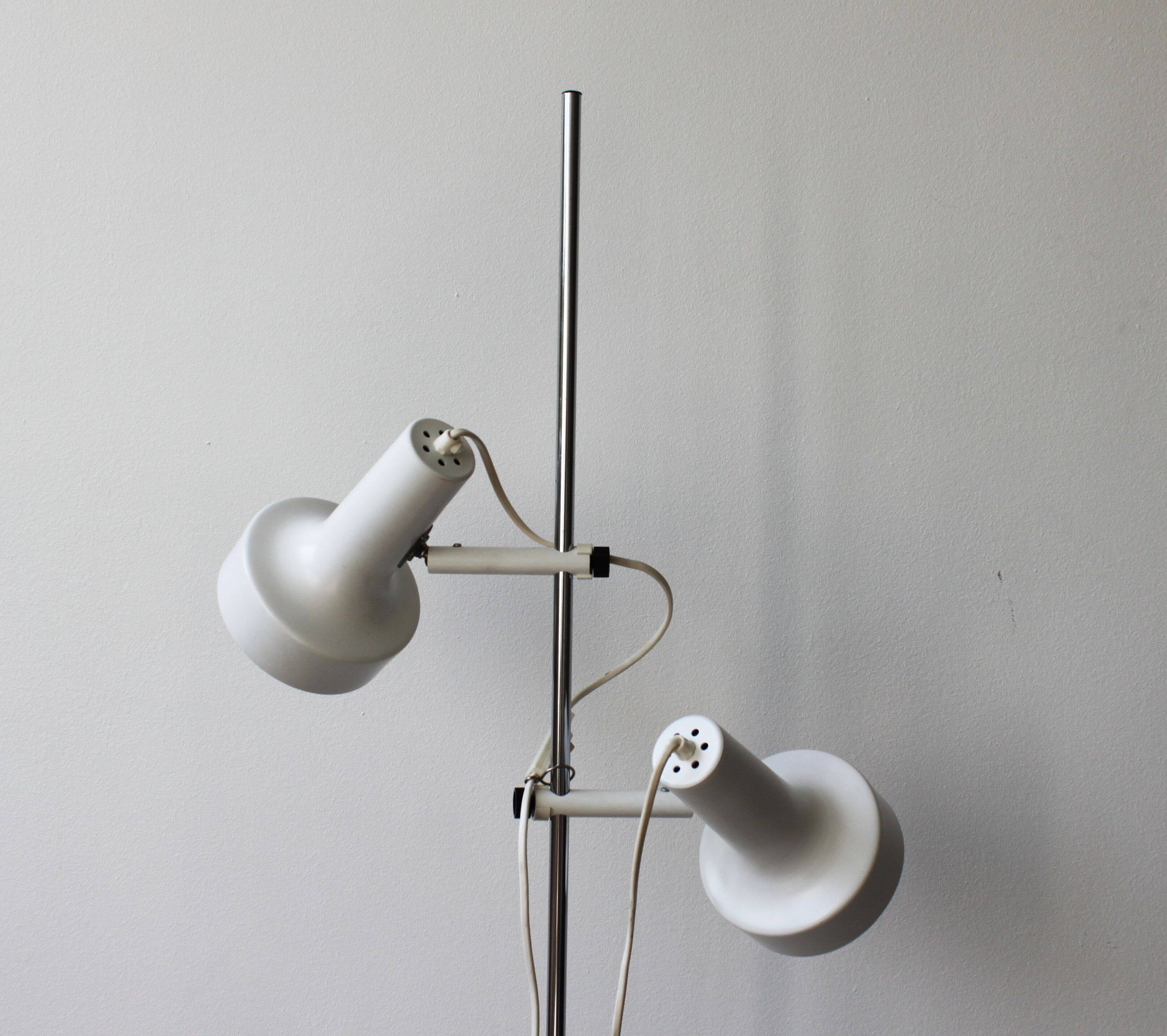 Floor lamp with 2 spots "Model 562" by J. Junge, Denmark, 1970.