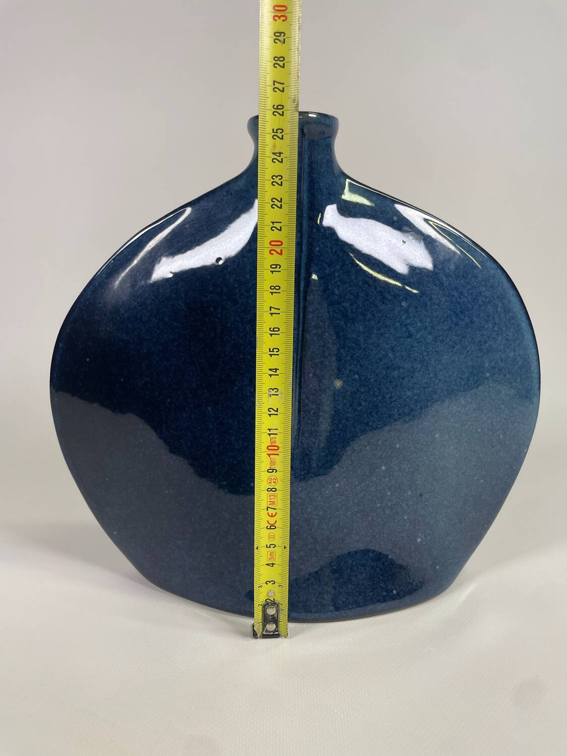 Blue glazed stoneware vase
