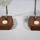 Mid-Century Crystal and Teak Table Lamps, Set of 2, 1960s