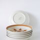 Set of 6 Longchamp flowered deep plates, Orange, 1970