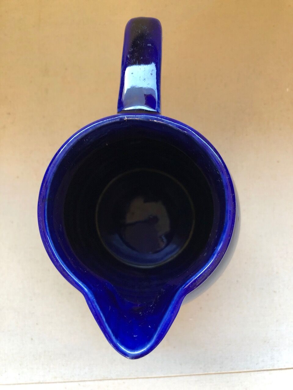 Old blue pitcher ceramic Orchies L1