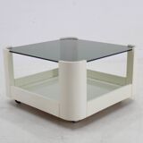 1970s Italian Square Glass Coffee Table