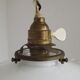 Vintage French Rise & Fall Counterbalance Ceiling Light Opaline Glass Shade