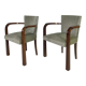 Pair of armchairs art deco 30/40 in wood and velvet