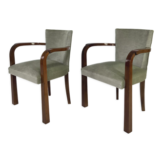 Pair of armchairs art deco 30/40 in wood and velvet