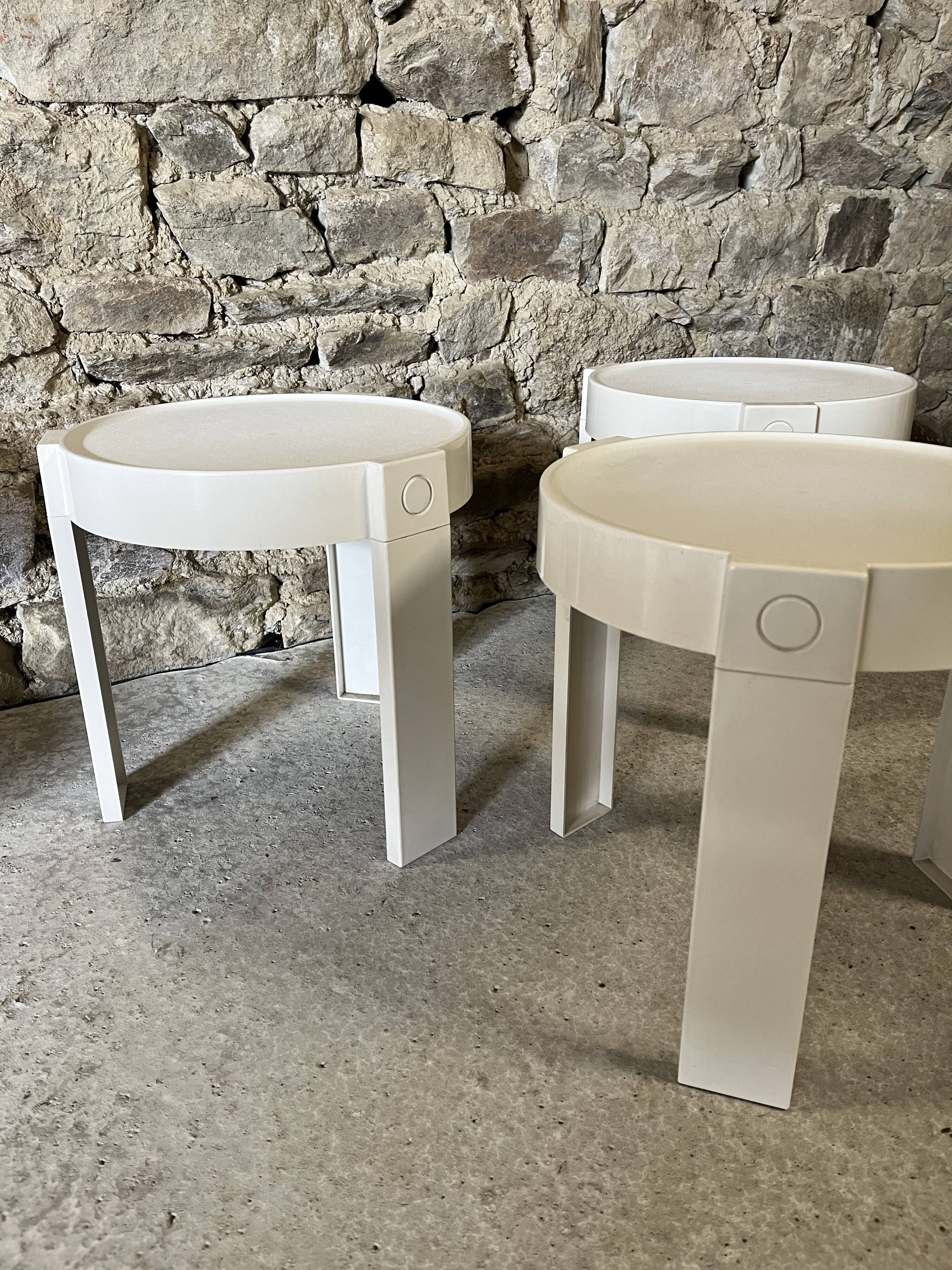 Trio of coffee tables / sofa ends FLAIR for Prisunic 1970