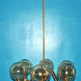 Hans-Agne Jakobsson scandinavian brass chandelier for Markaryd 1960