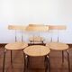 Set of 4 vintage/restored 70s/80s wooden and chrome bistro chairs.
