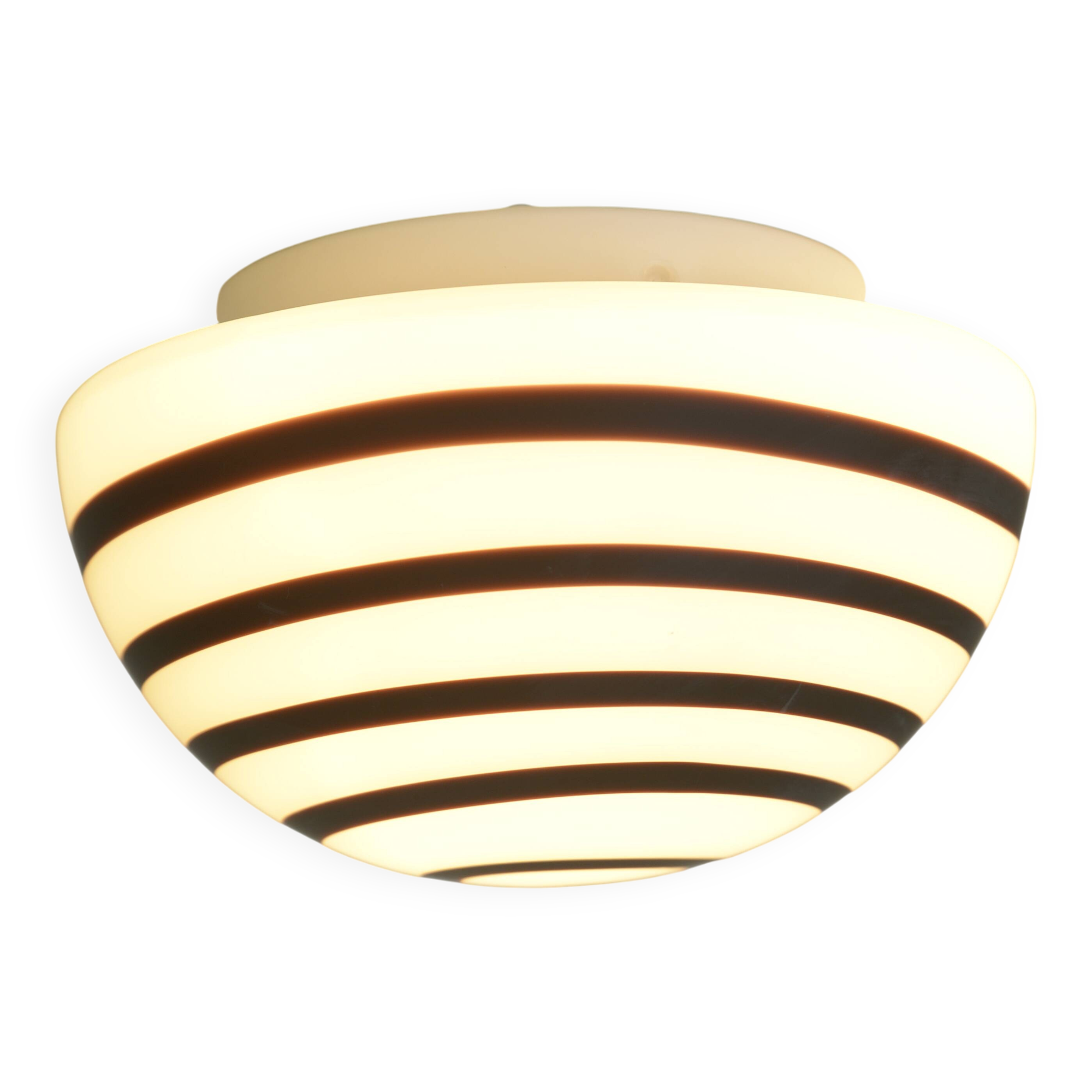 Vintage Sconce Pop Art Black and White  Swirl Glass Wall Lamp Ceiling Light