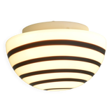 Applique murale vintage Pop Art en verre noir et blanc