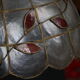 Chandelier pendant lamp Lampshade brass, shells 1950