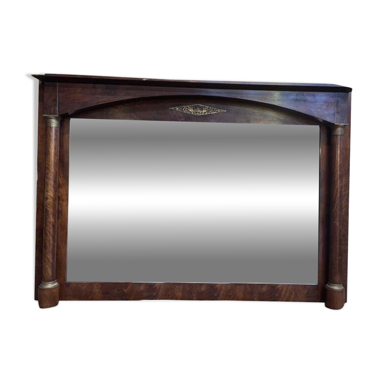 Mirror - Empire period trumeau in mahogany