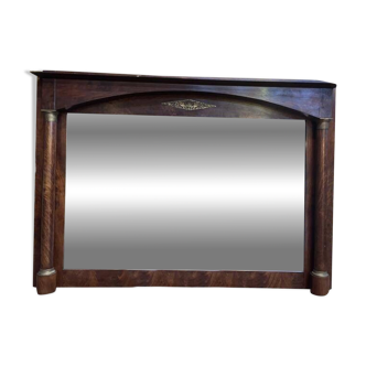 Mirror - Empire period trumeau in mahogany