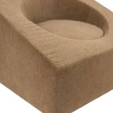Pair of beige mohair fabric cube armchairs. Contemporary.