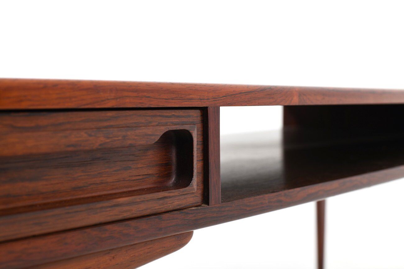Rectangular Rosewood Coffee Table with Two Drawers, Denmark